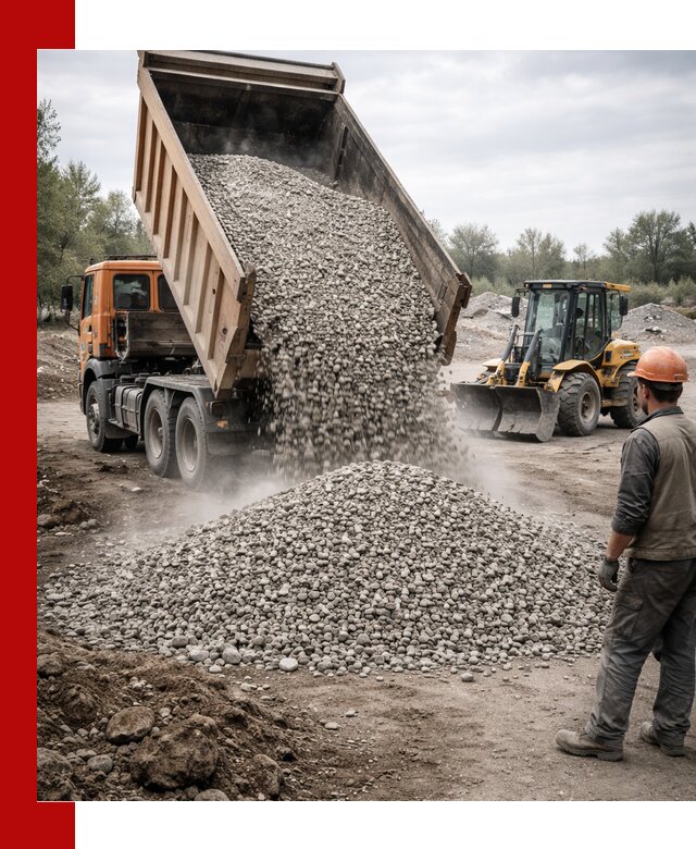 Доставка щебня в Ульяновске крупными и мелкими фракциями