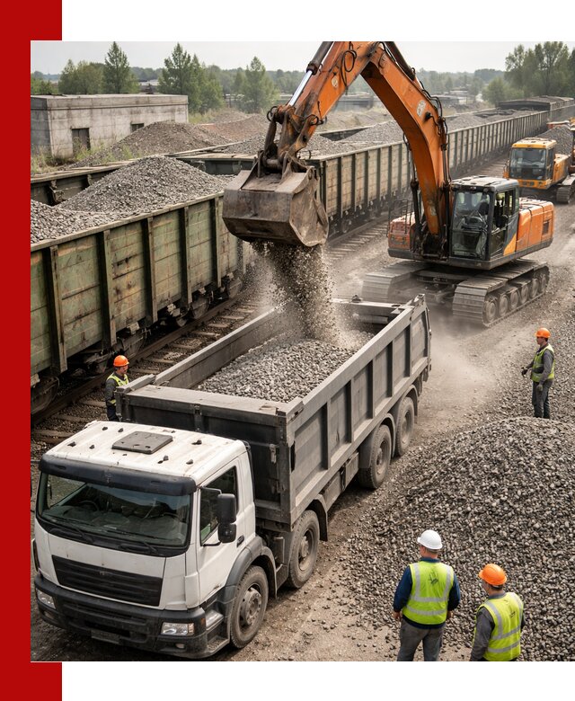 Железнодорожный щебень фракция 25–60 для поставок в Ульяновске