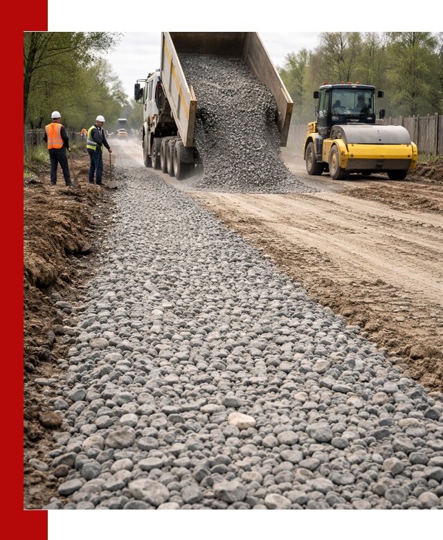 Доставка щебня для отсыпки дорог в Ульяновске высокого качества