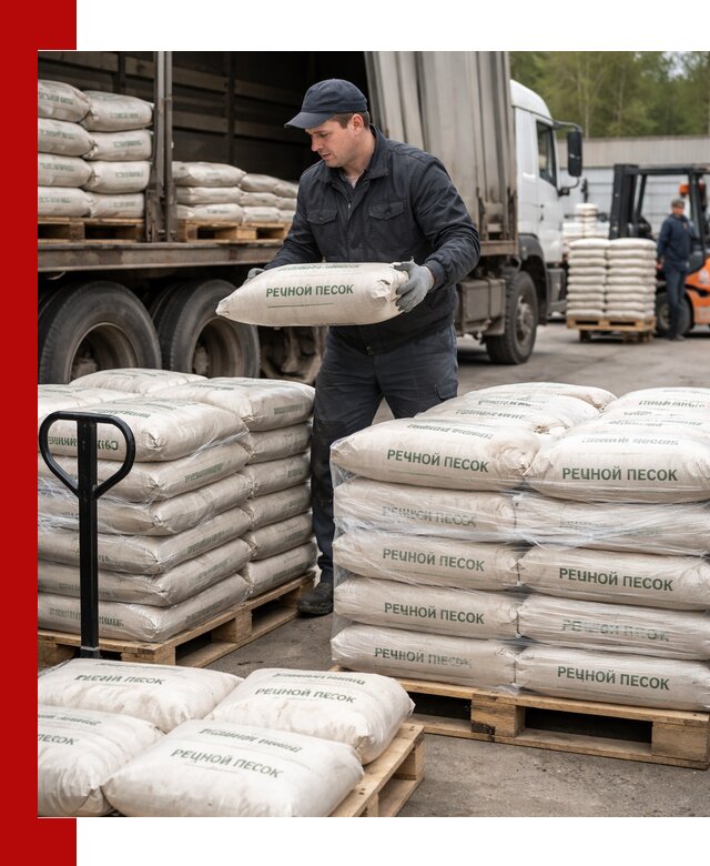 Речной песок в мешках с доставкой в Ульяновске
