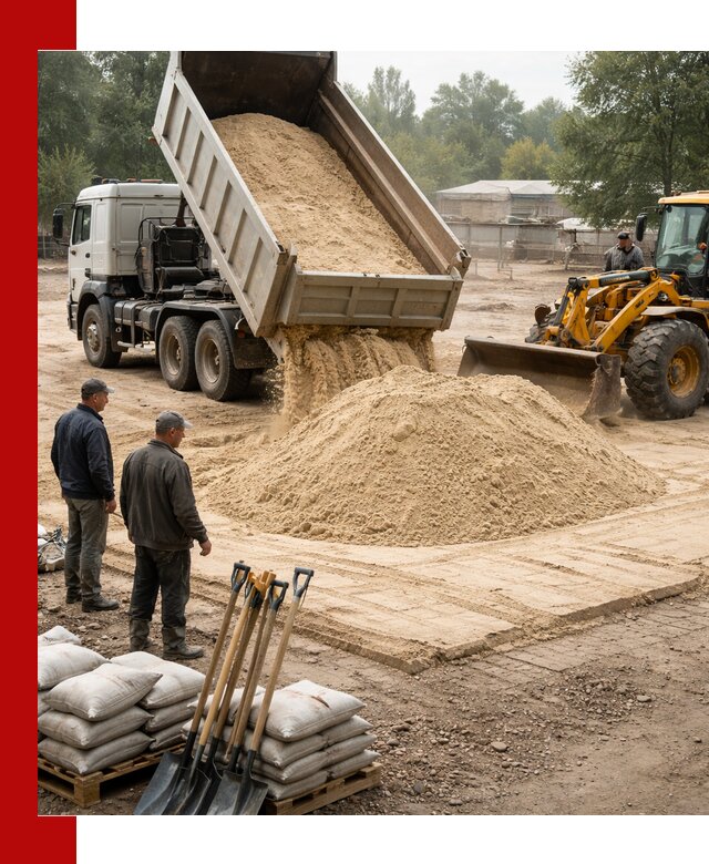 Доставка мытого песка в Ульяновске с самосвалами по выгодной цене