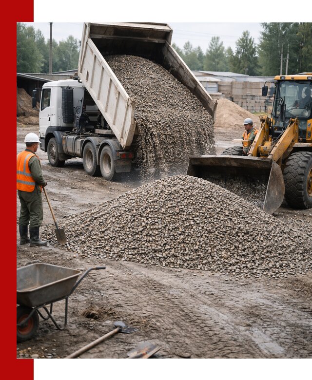 Мытый гравий с доставкой в Ульяновске от карьера до участка