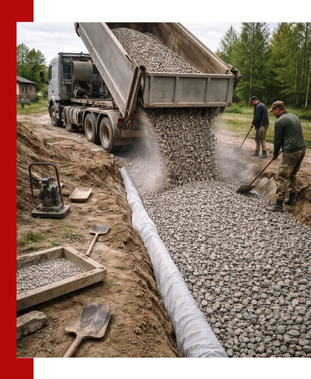Гравий для дренажа с доставкой в Ульяновске качественный и недорогой