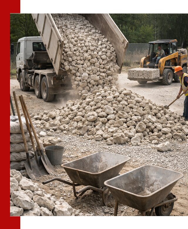 Доставка и продажа бутового известнякового камня в Ульяновске