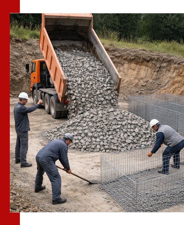Камень для габионов с доставкой в Ульяновске быстро и надёжно