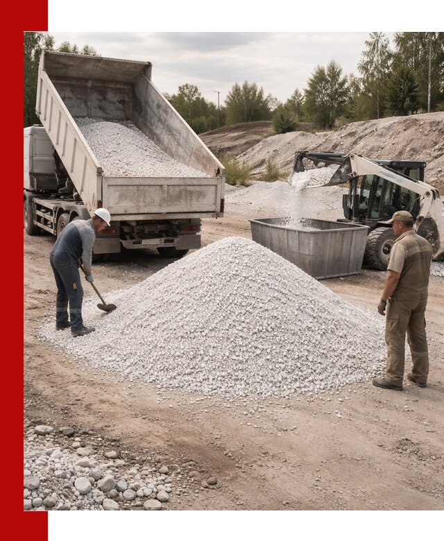 Доставка и продажа белой мраморной крошки в Ульяновске