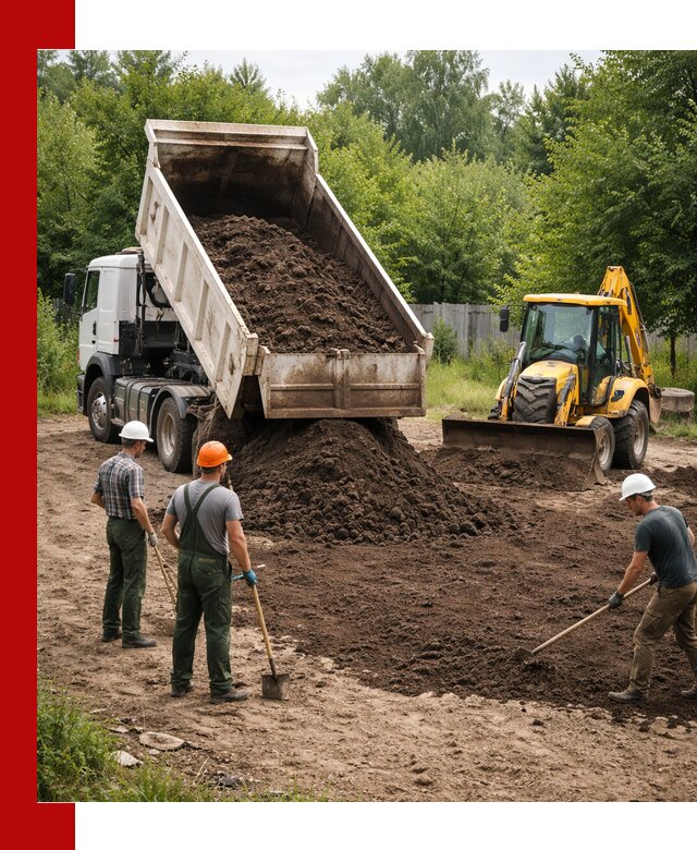 Доставка и укладка грунта для выравнивания участка в Ульяновске
