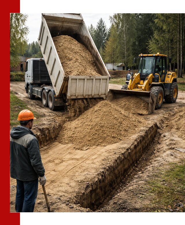 Доставка песчаного грунта в Ульяновске для строительных работ
