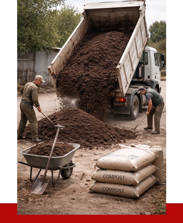 Купить компост в Ульяновске от 4320 р. за куб с доставкой | ПРОНЕРУДУлн